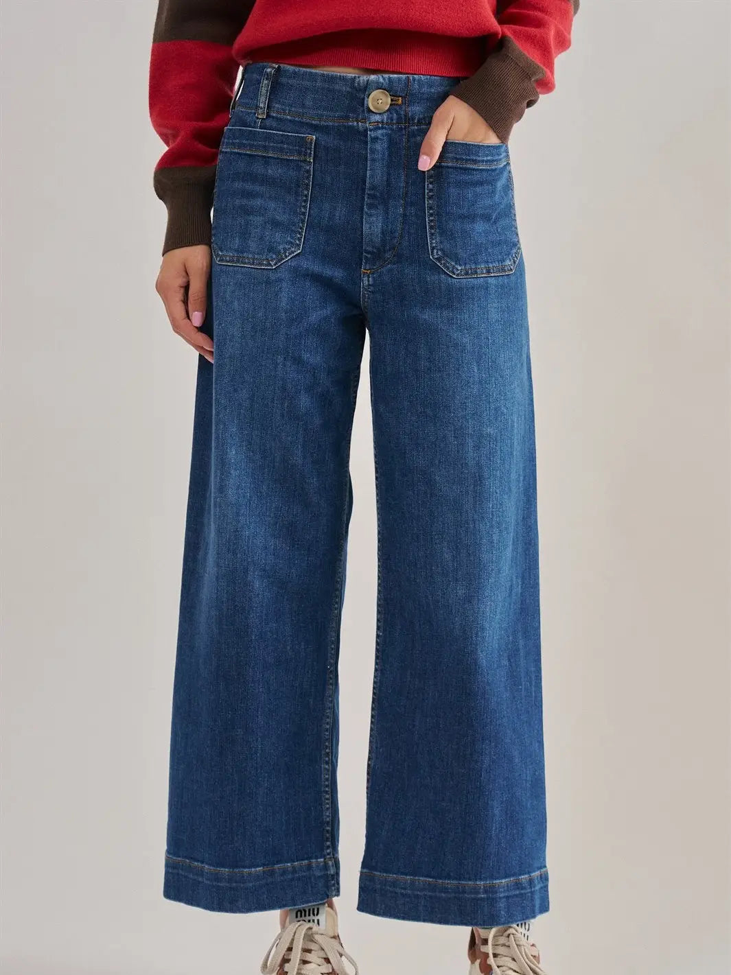Ella High Waisted Wide Leg Denim Jean