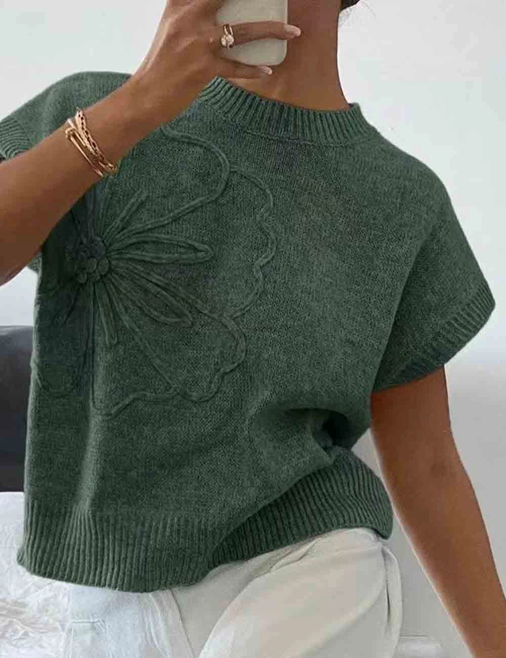 Floral Jacquard Knit Vest