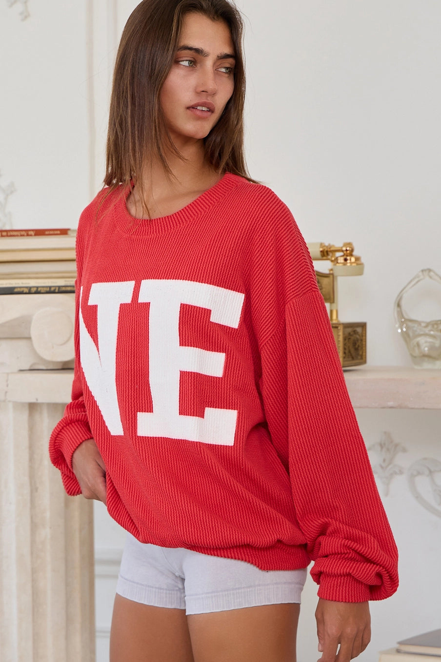 Nebraska 'NE' Oversize Graphic Sweatshirt