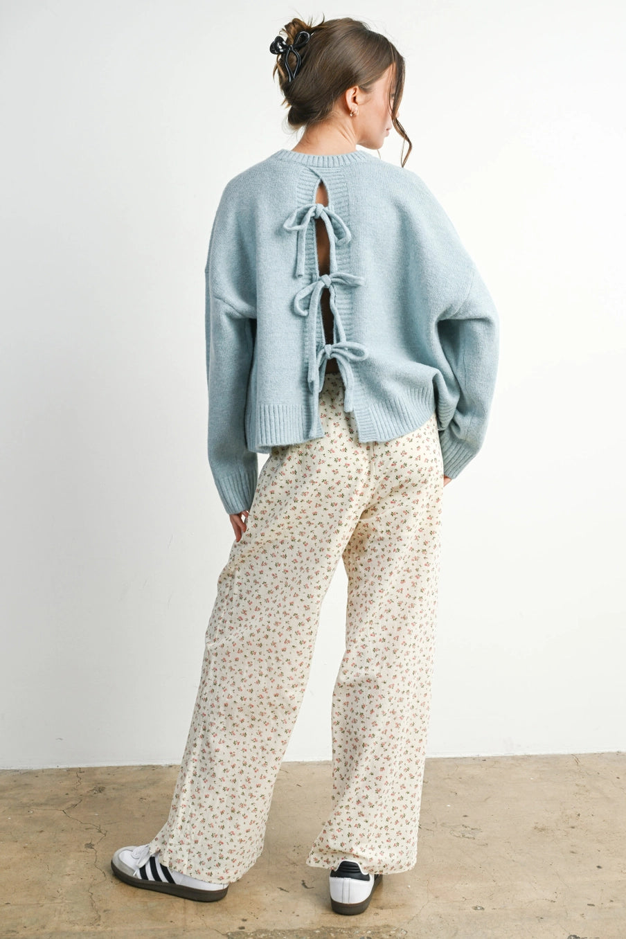 Cropped Tie-Back Sweater