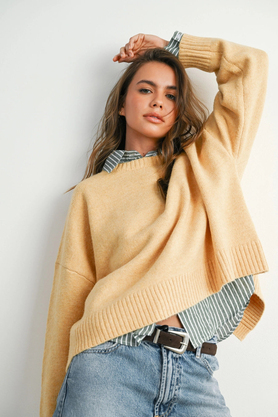 Cropped Tie-Back Sweater