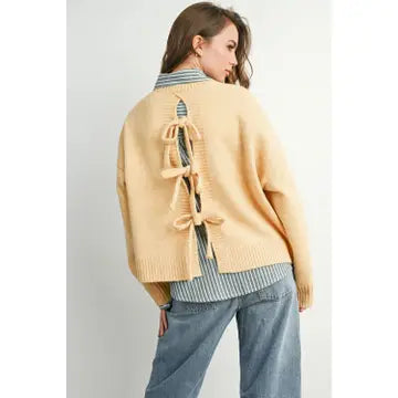 Cropped Tie-Back Sweater