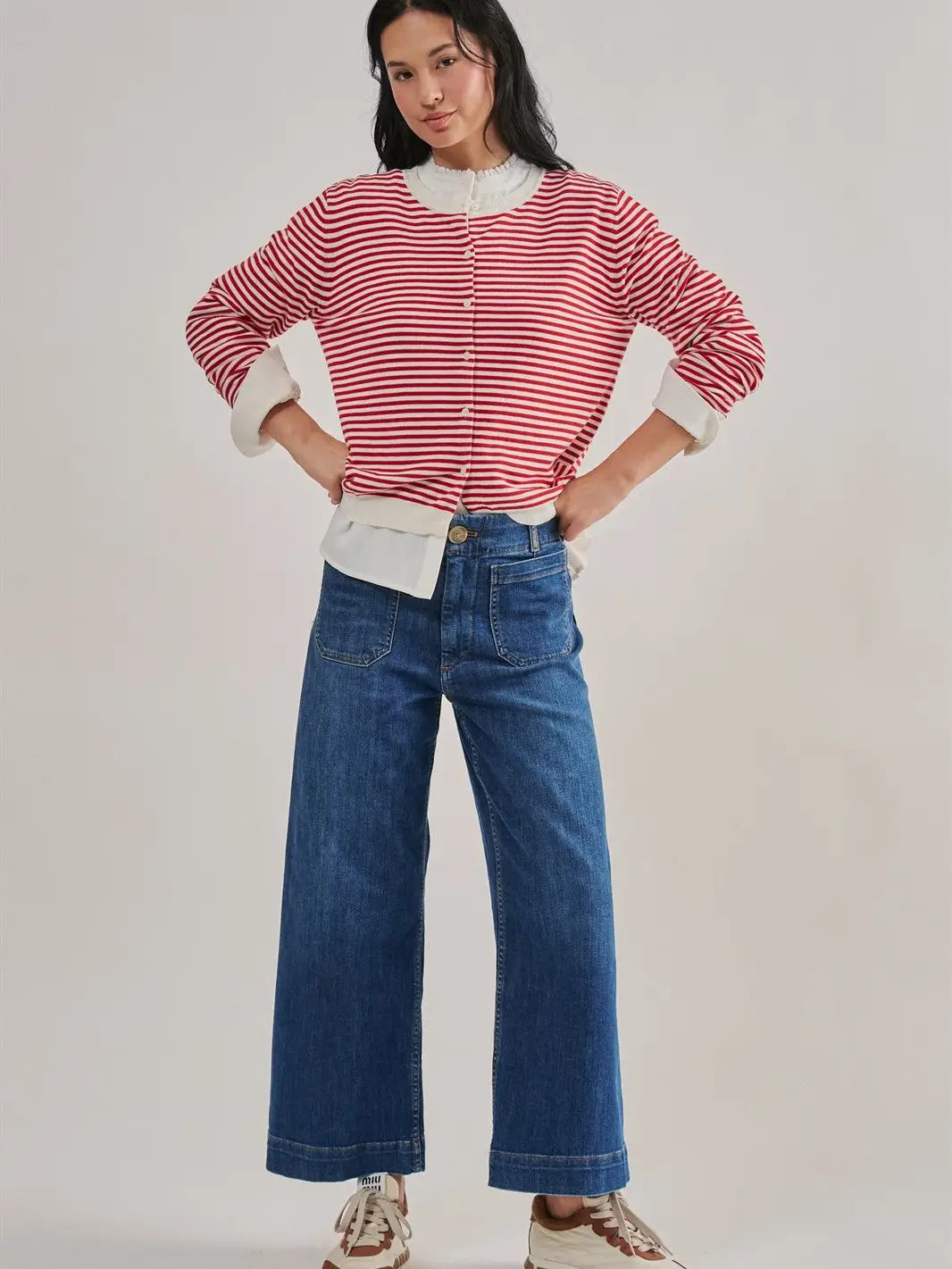Ella High Waisted Wide Leg Denim Jean