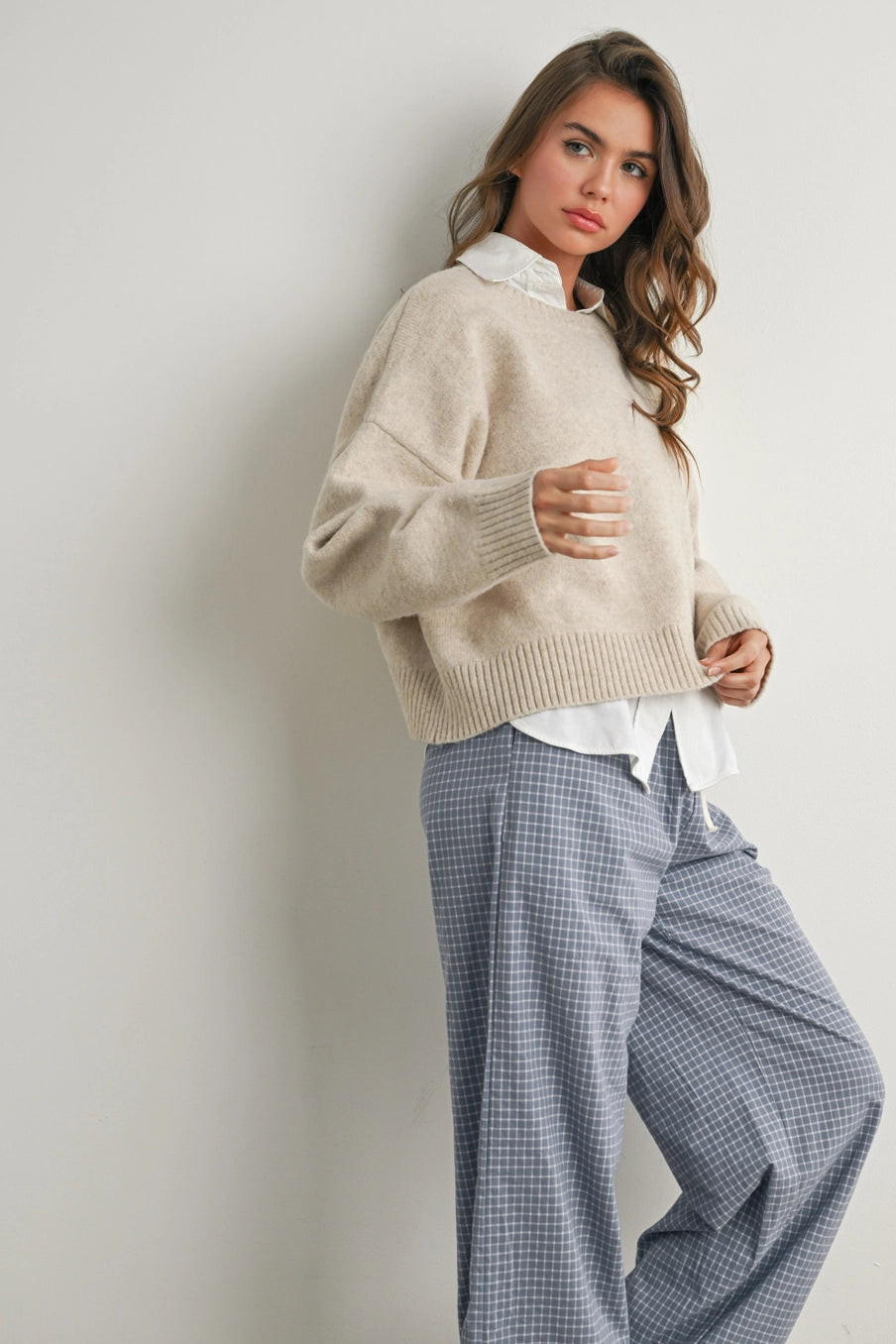 Cropped Tie-Back Sweater