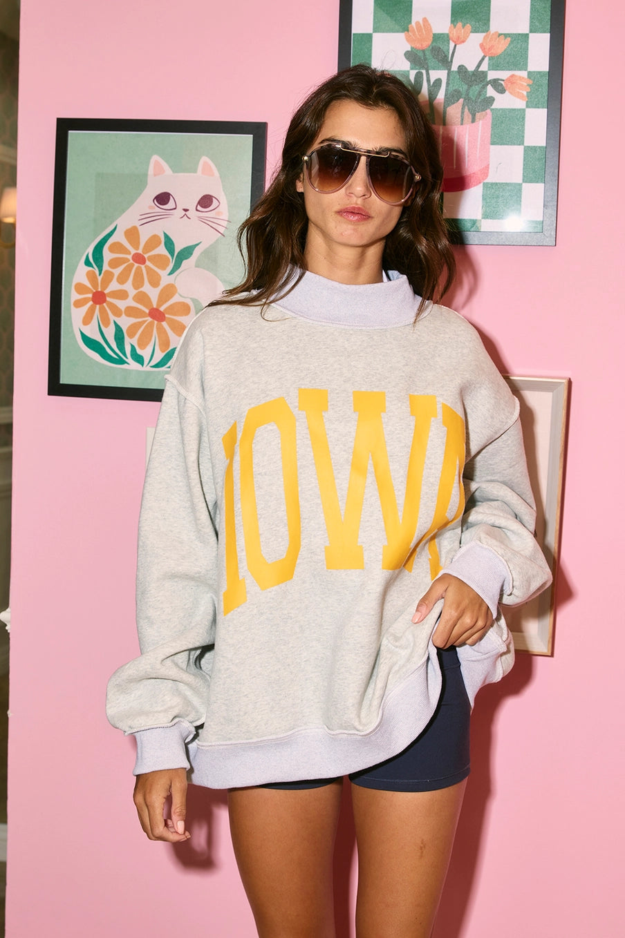 IOWA/IA Reversible Mock Neck Sweatshirt