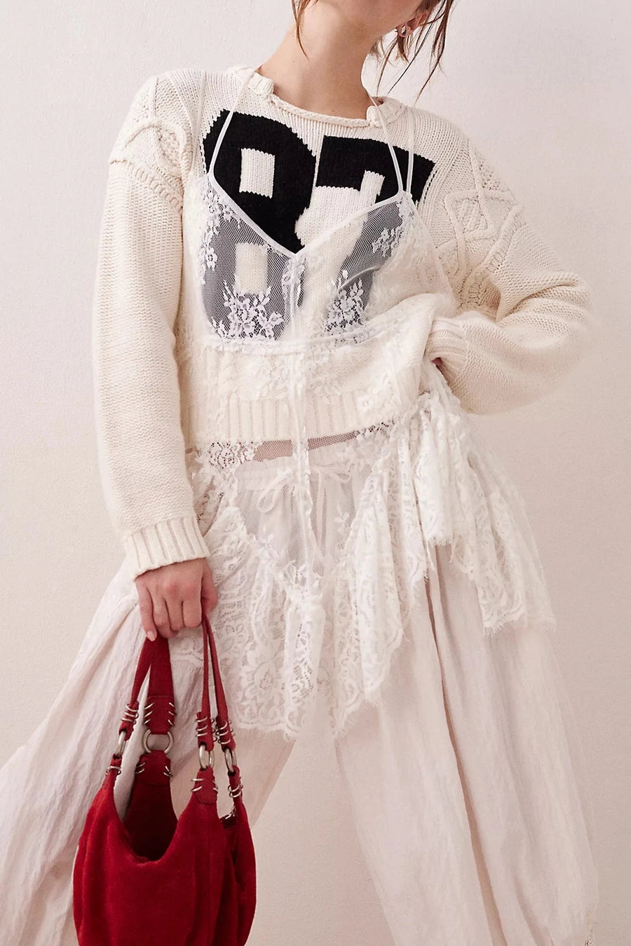 Cropped 87 Cable-Knit Sweater