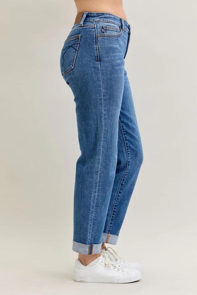 Judy Blue Boyfriend Classic Cuffed Jean