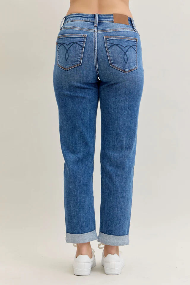 Judy Blue Boyfriend Classic Cuffed Jean