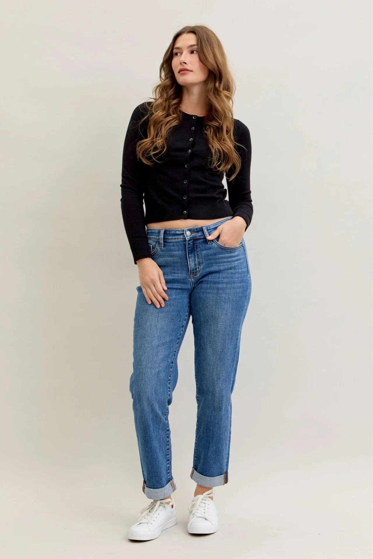 Judy Blue Boyfriend Classic Cuffed Jean