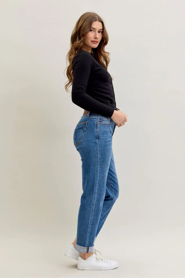 Judy Blue Boyfriend Classic Cuffed Jean