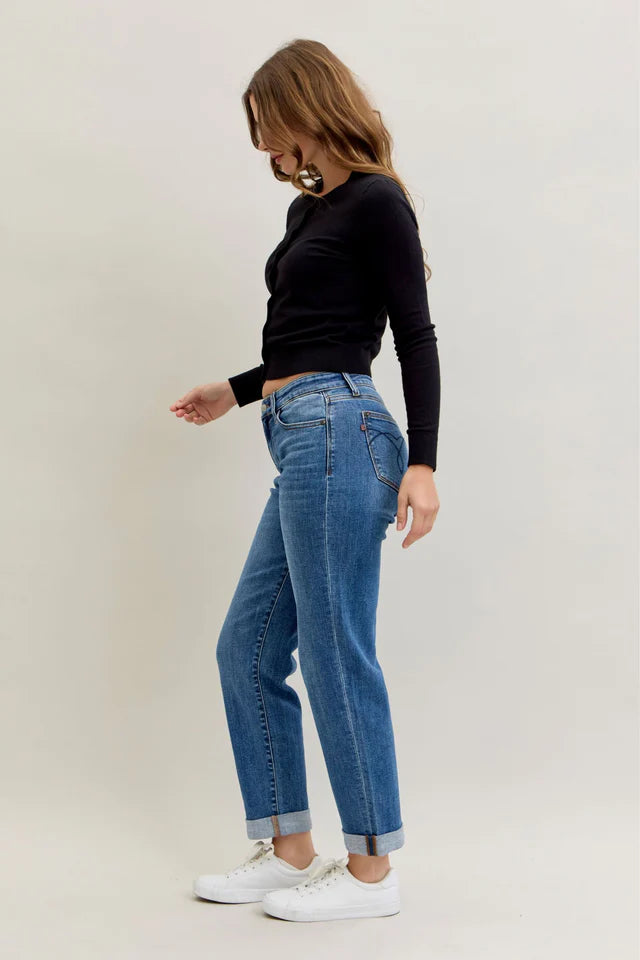 Judy Blue Boyfriend Classic Cuffed Jean