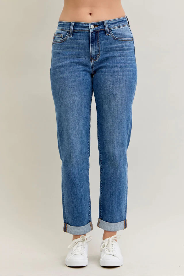 Judy Blue Boyfriend Classic Cuffed Jean