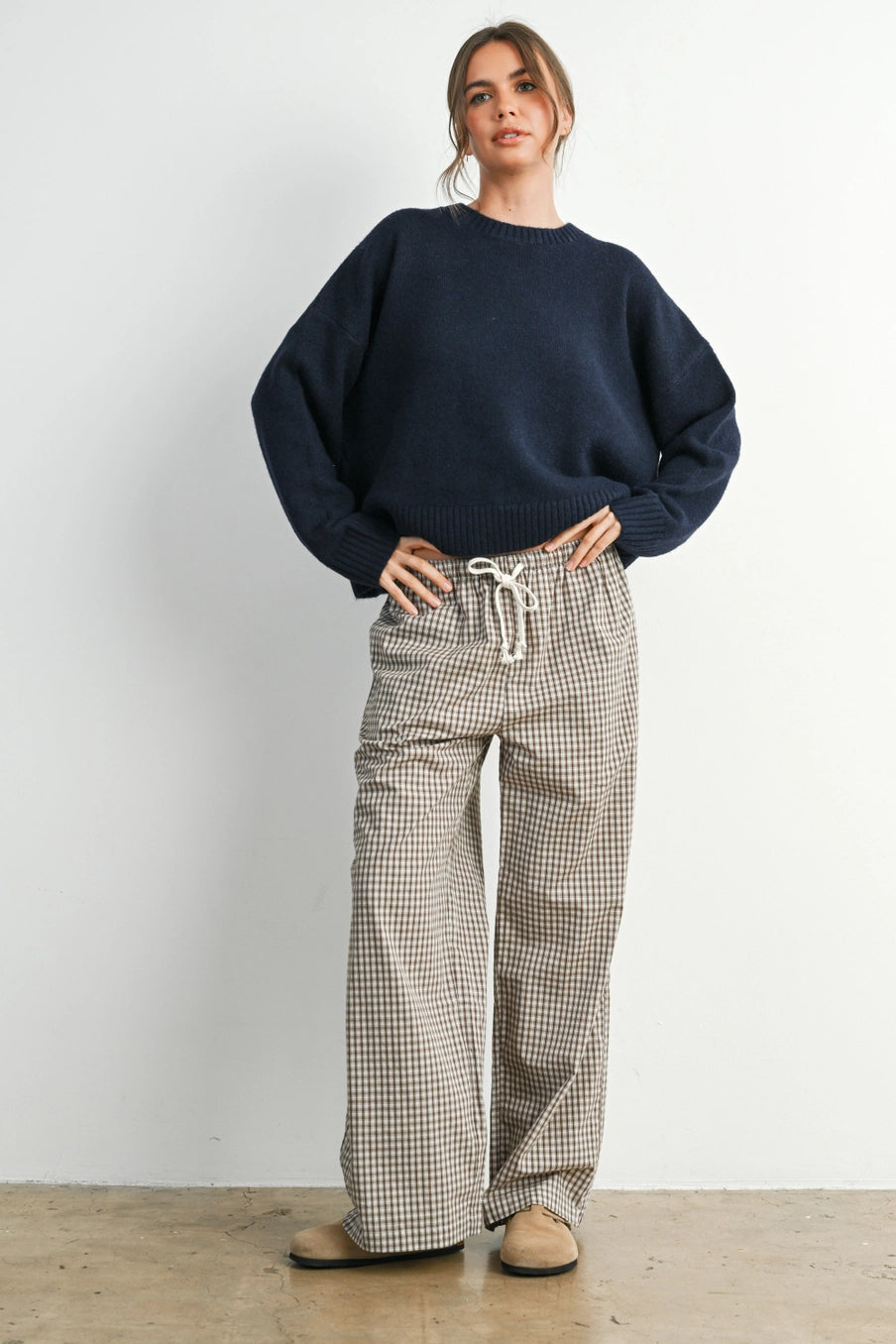Cropped Tie-Back Sweater