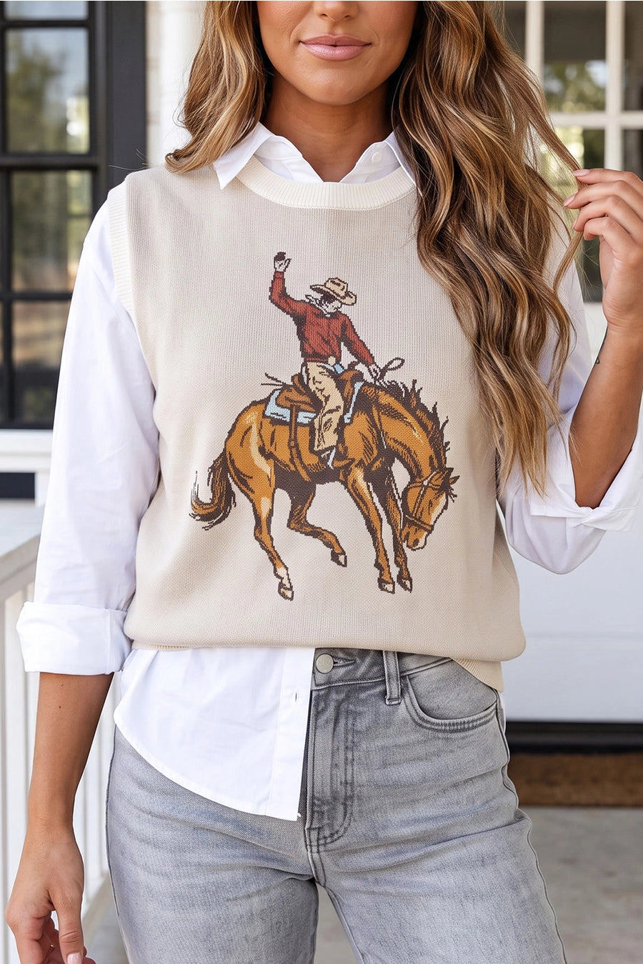 Western Rodeo Sweater Vest