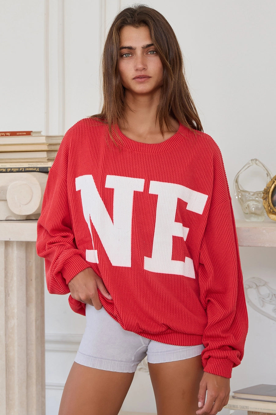 Nebraska 'NE' Oversize Graphic Sweatshirt