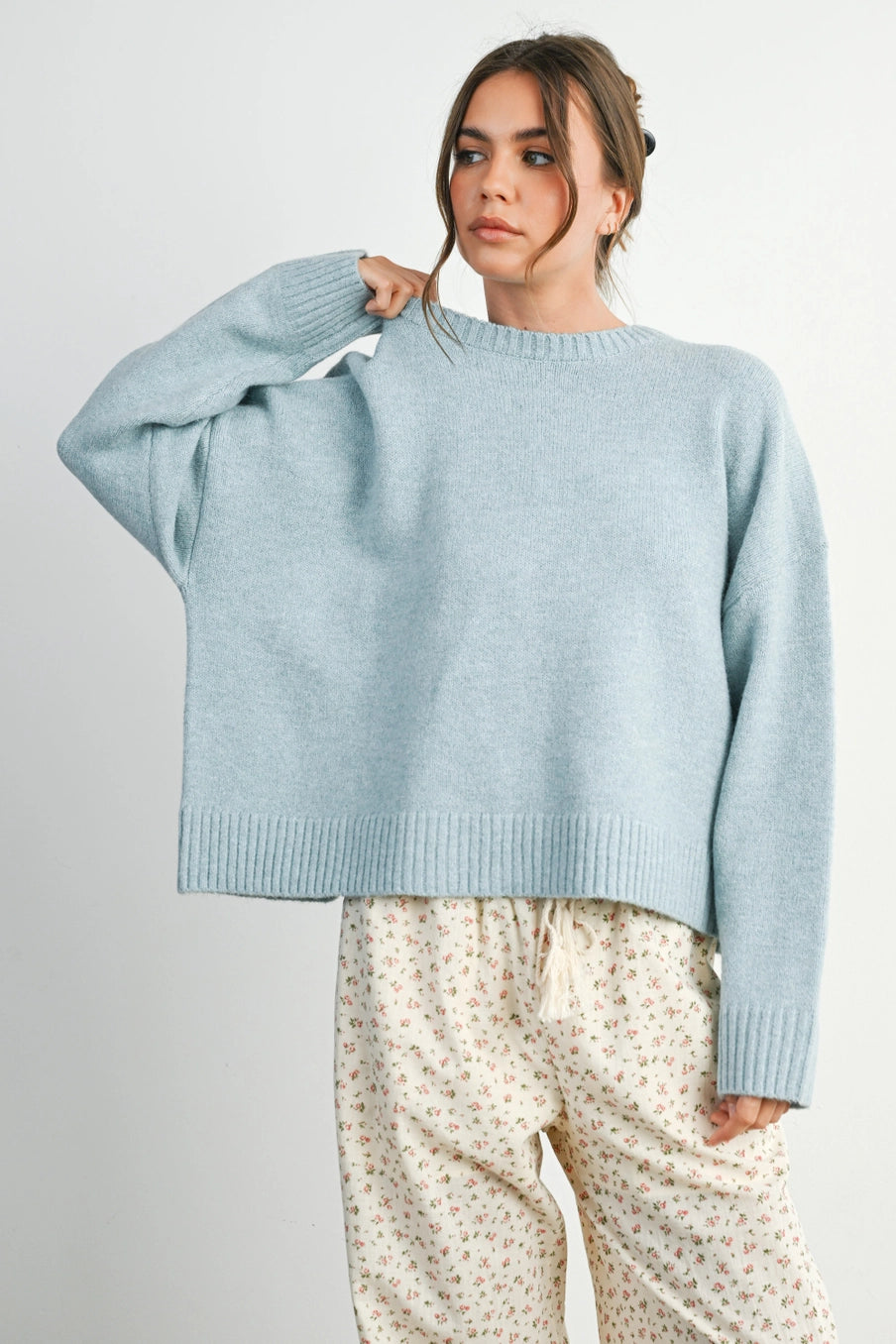 Cropped Tie-Back Sweater