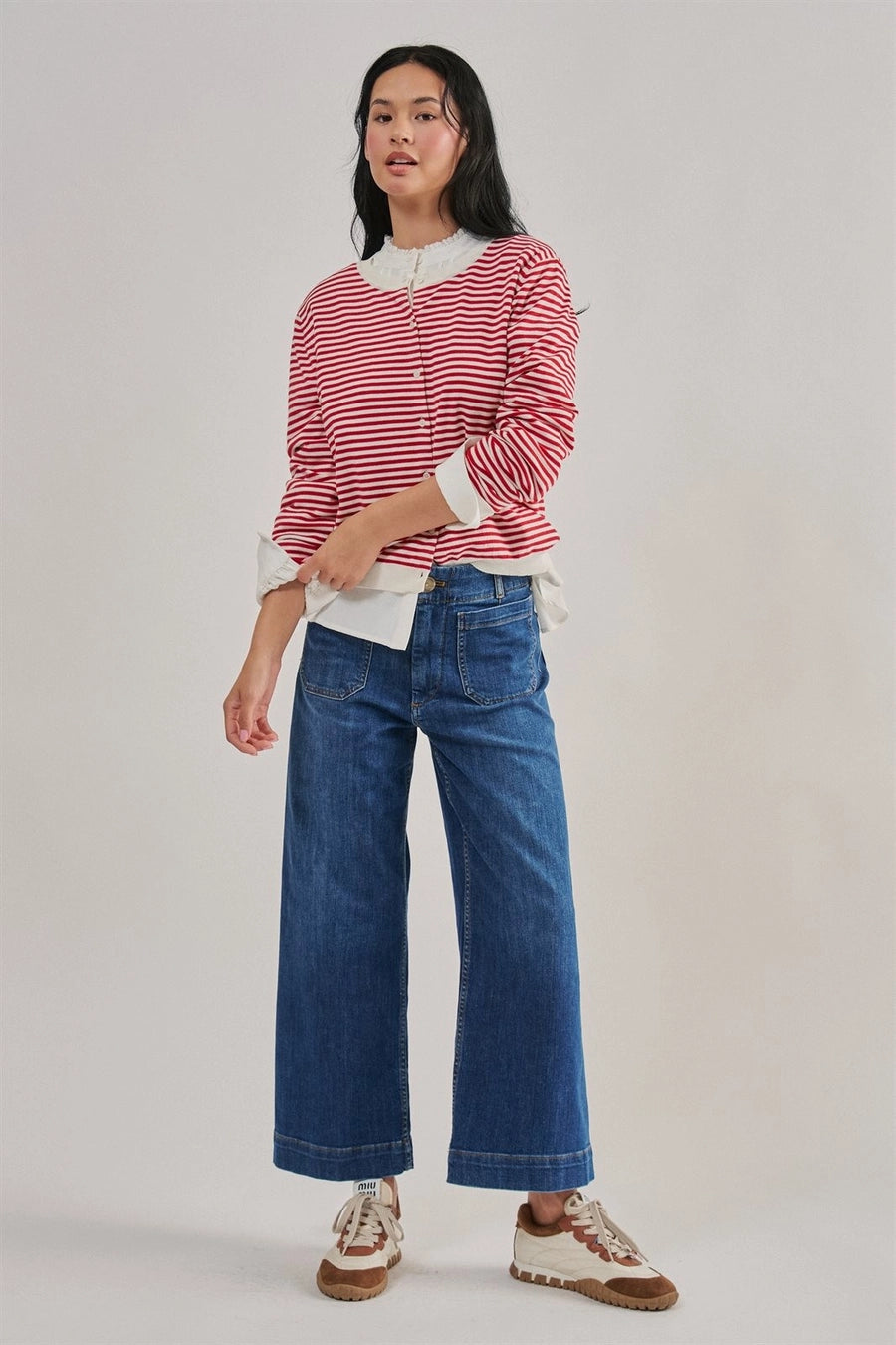 Ella High Waisted Wide Leg Denim Jean