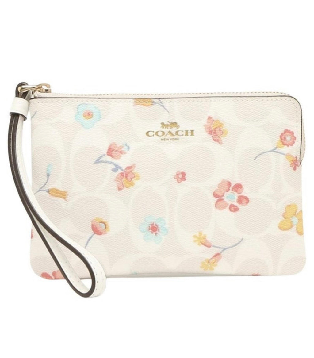 Mystical Floral Corner Zip Wristlet