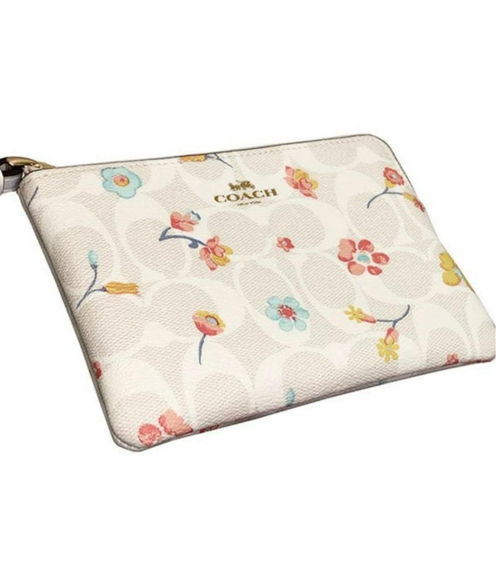Mystical Floral Corner Zip Wristlet