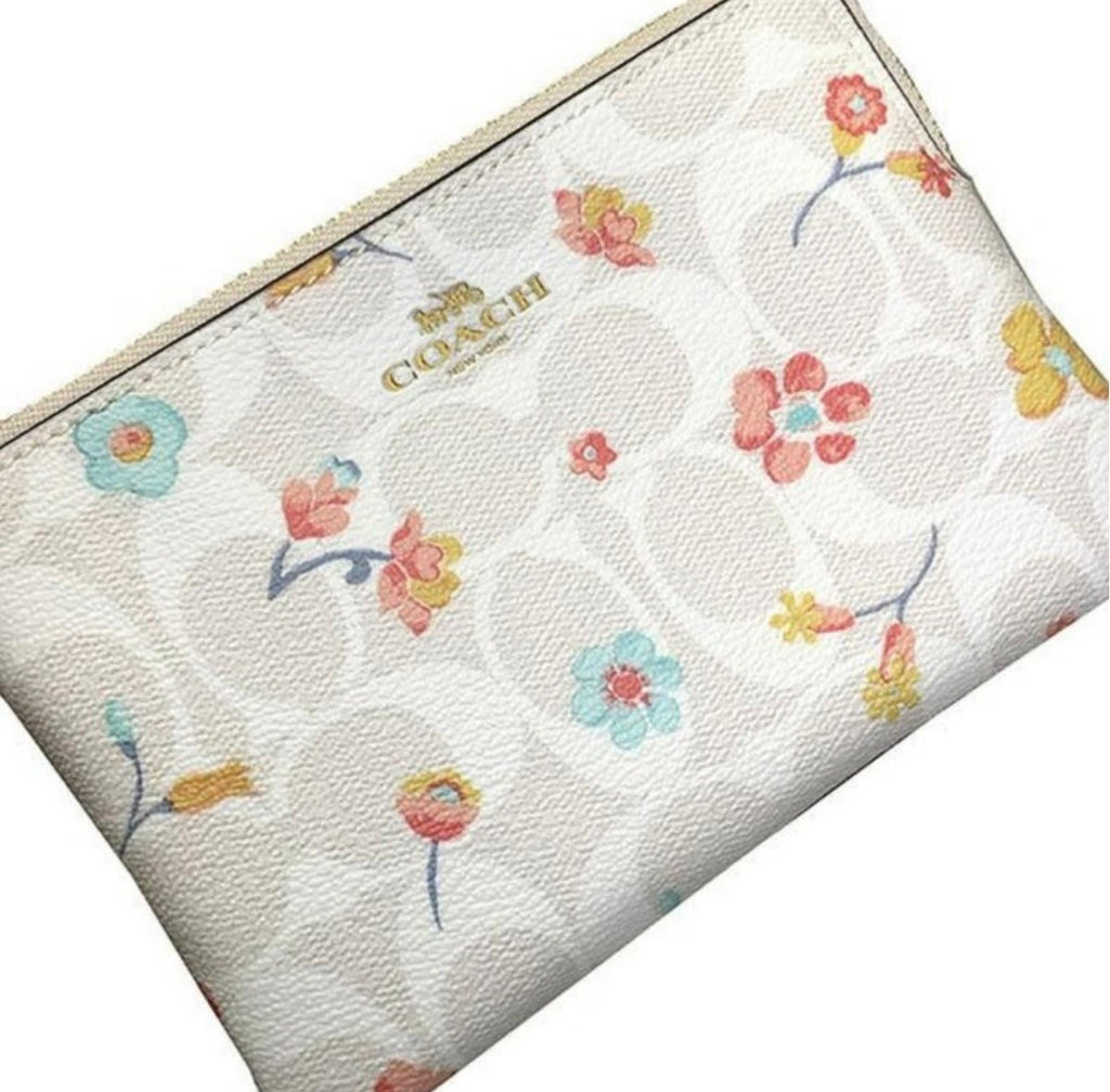Mystical Floral Corner Zip Wristlet