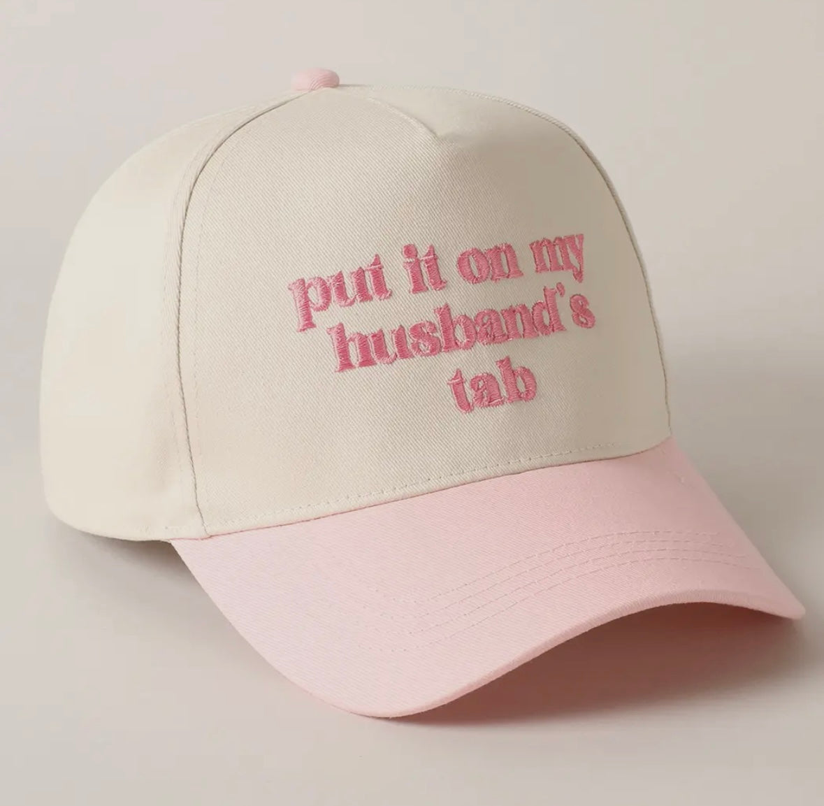 'put it on my husband's tab' Embroidery Canvas Cap