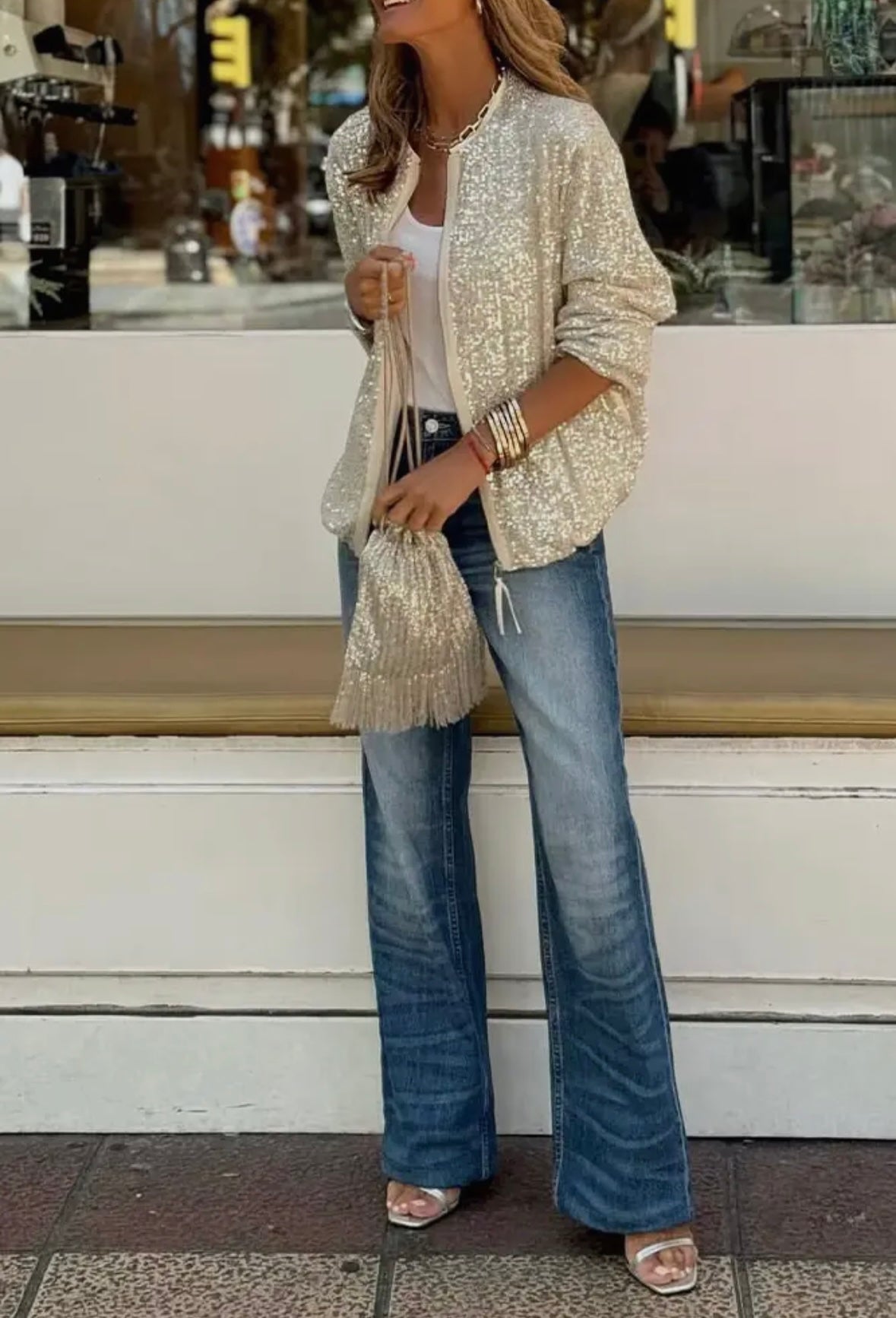 Sequin Bomber Jacket