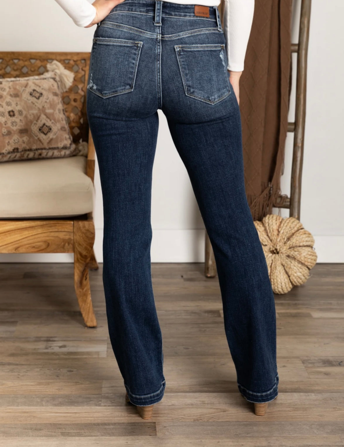 Judy Blue Mid Rise Hand Sand & Destroy Bootcut