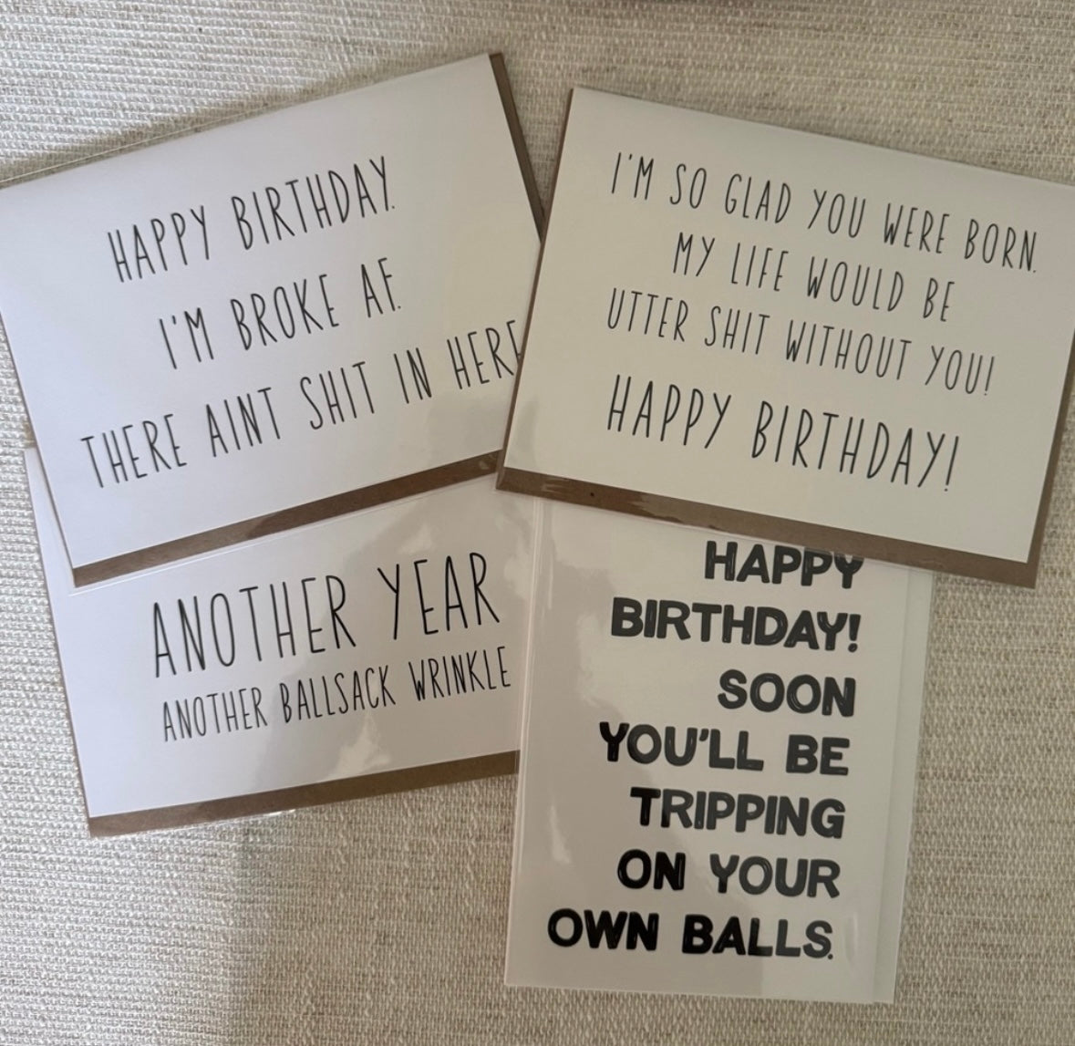 Birthday Card Set of 4