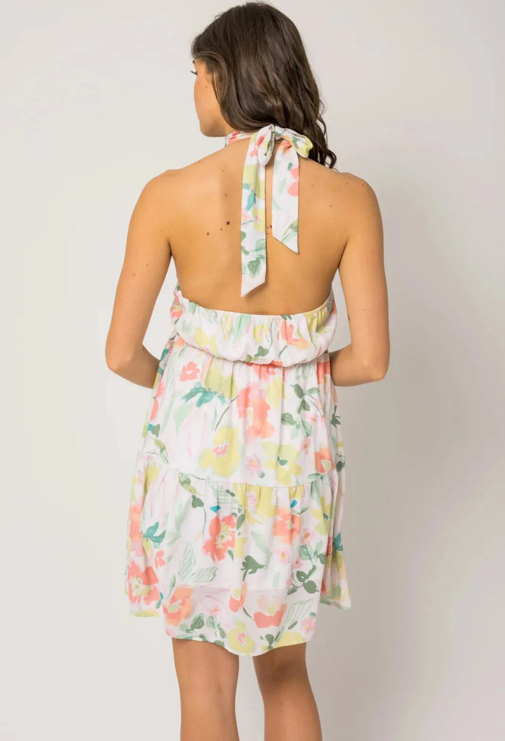 Floral Boho Halter Dress