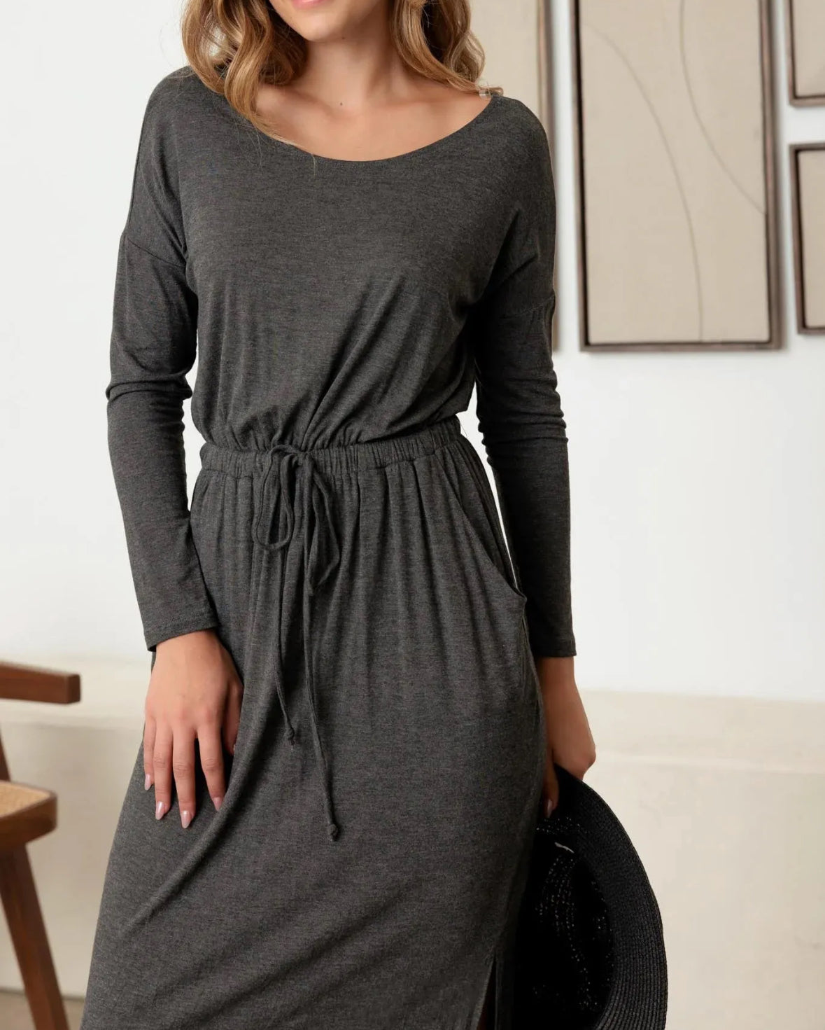 Maxi Dress with Tie Waist