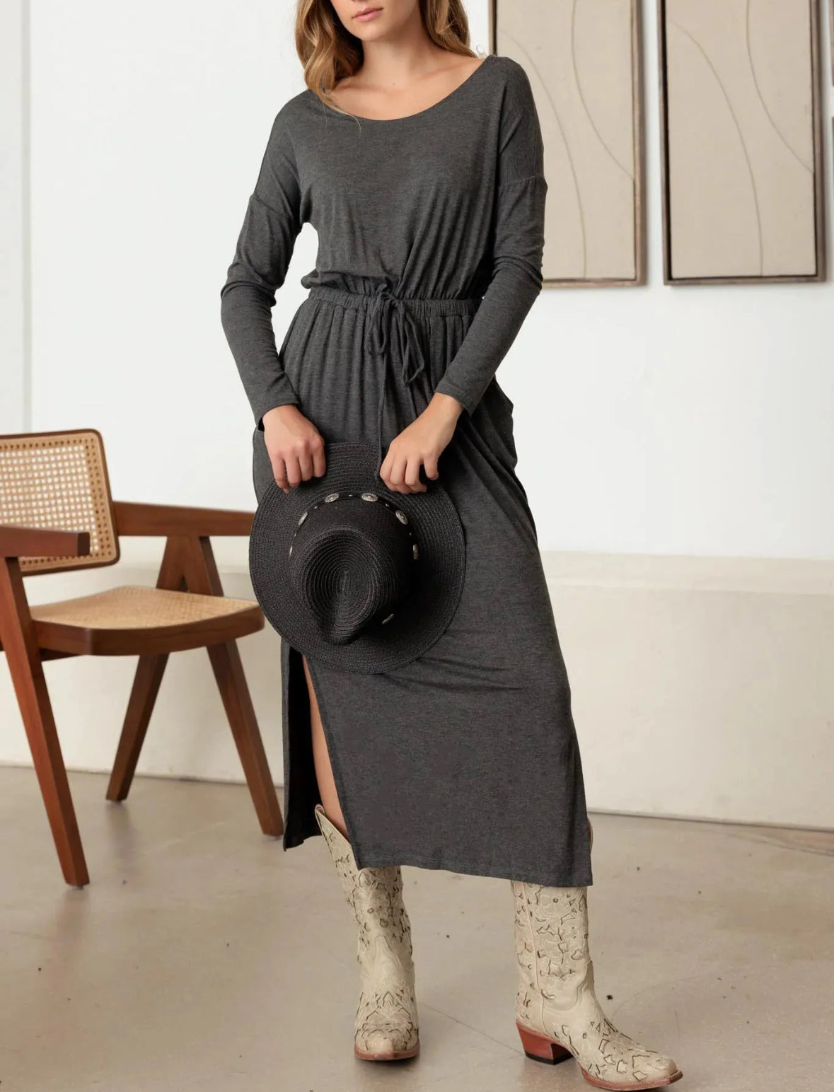 Maxi Dress with Tie Waist