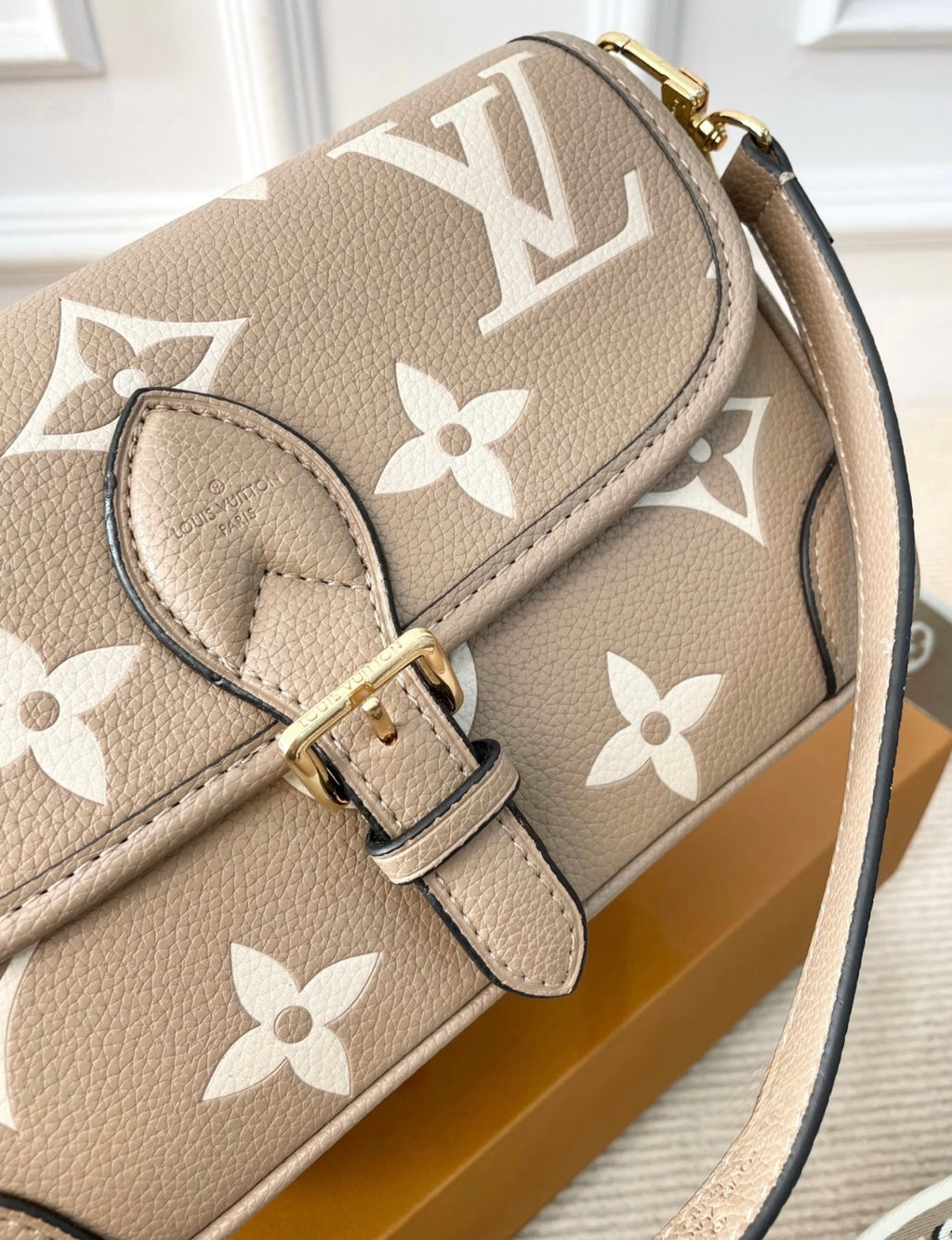 Monogram Embossed Messenger Bag