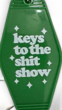 'Keys to the Sh*t Show' Retro Hotel Key Chains