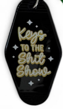 'Keys to the Sh*t Show' Retro Hotel Key Chains