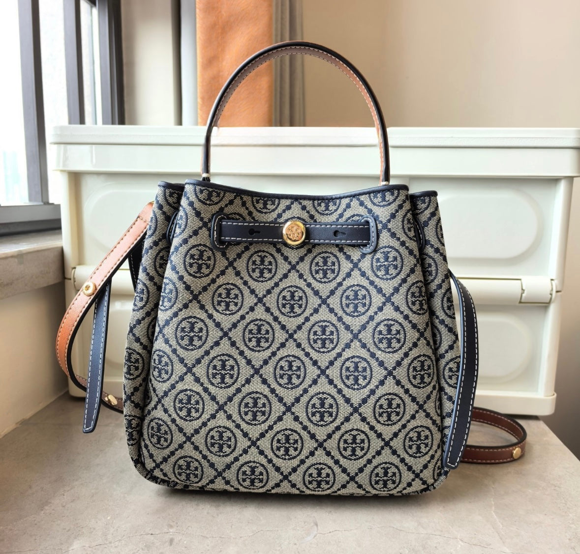 T Monogram Romy Bucket Bag