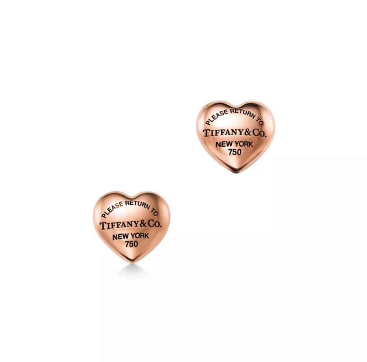 Heart Rose Gold Stud Earrings