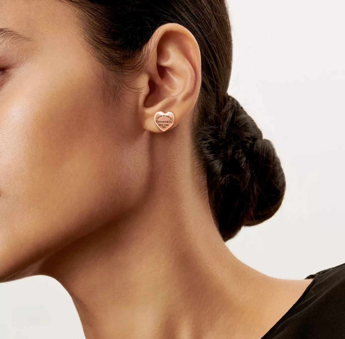 Heart Rose Gold Stud Earrings