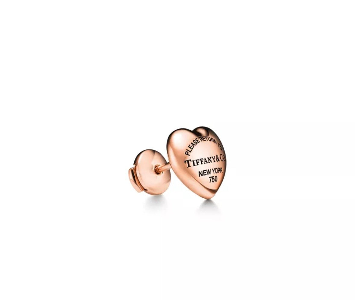 Heart Rose Gold Stud Earrings
