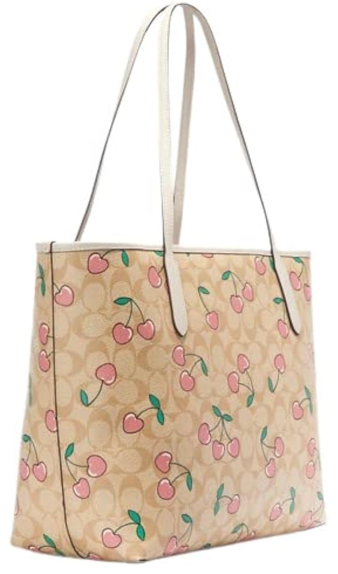 City Tote with Heart Cherry Print