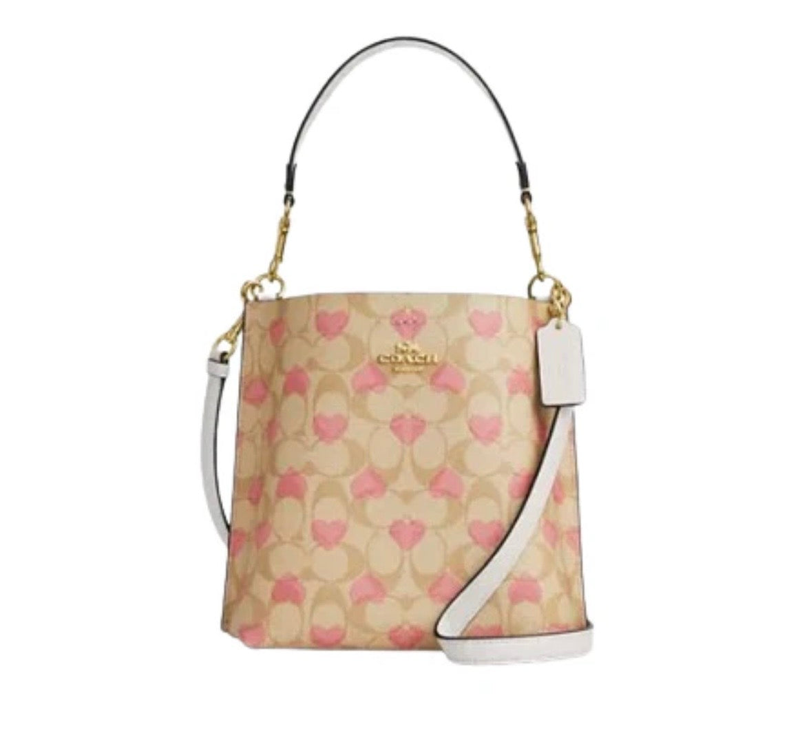 Mollie Bucket Bag in Signature Canvas with Heart Print