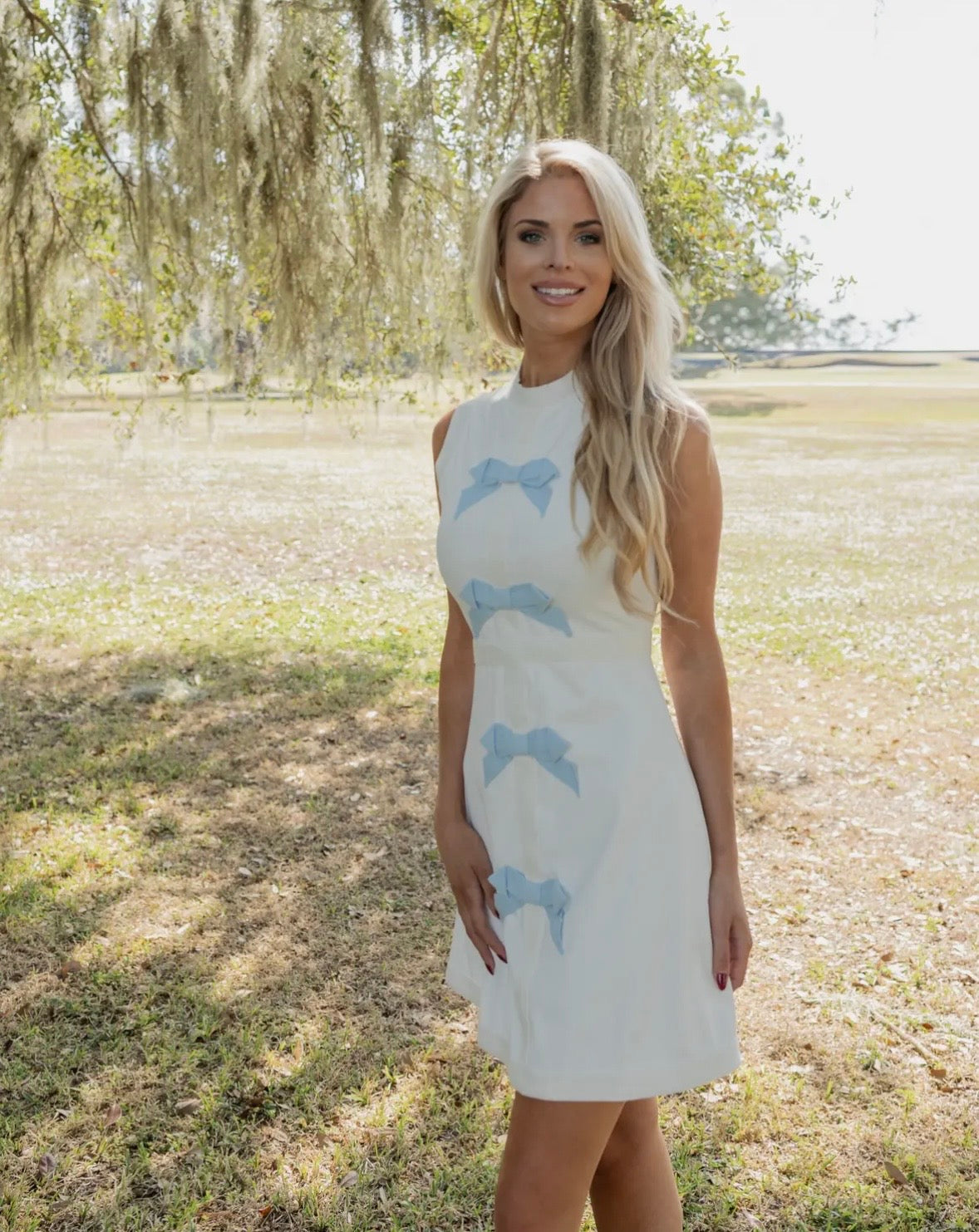 The Resort Blue Bow Dress