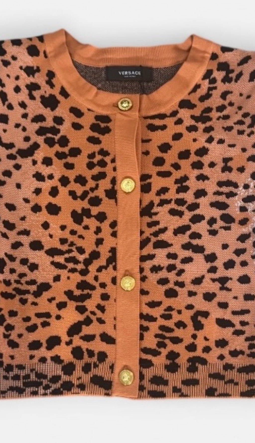Animal Print Cropped Cardigan
