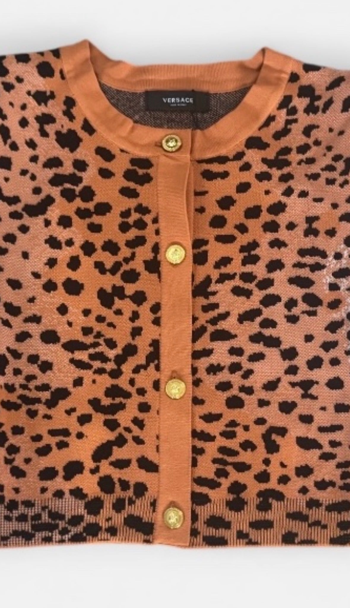 Animal Print Cropped Cardigan