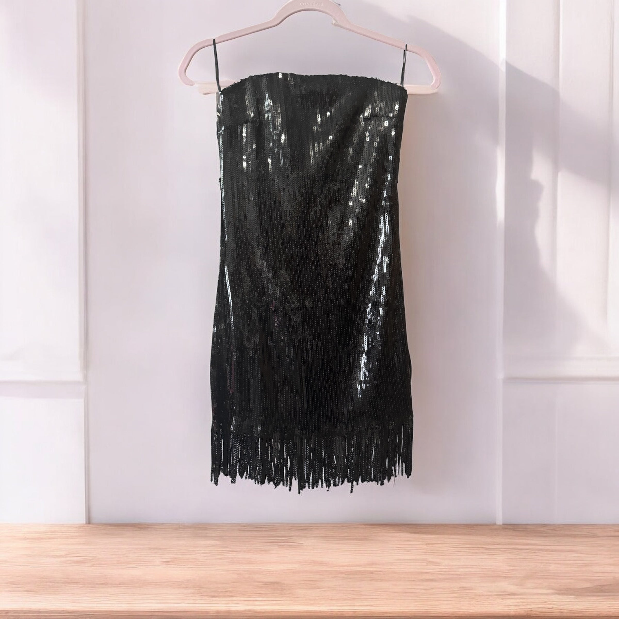 Black Sequined Mini Dress