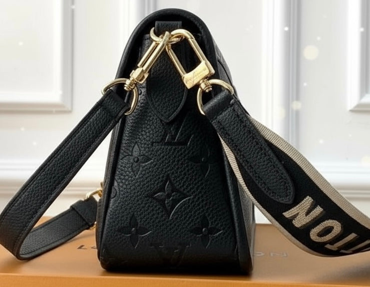 Monogram Embossed Messenger Bag