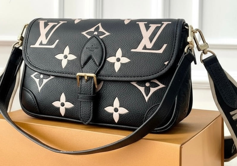 Monogram Embossed Messenger Bag