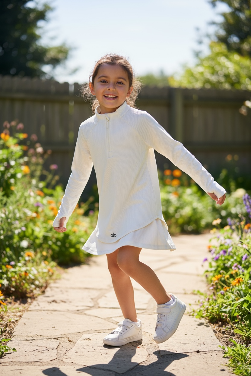 Girls Quarter Zip Athletic Top