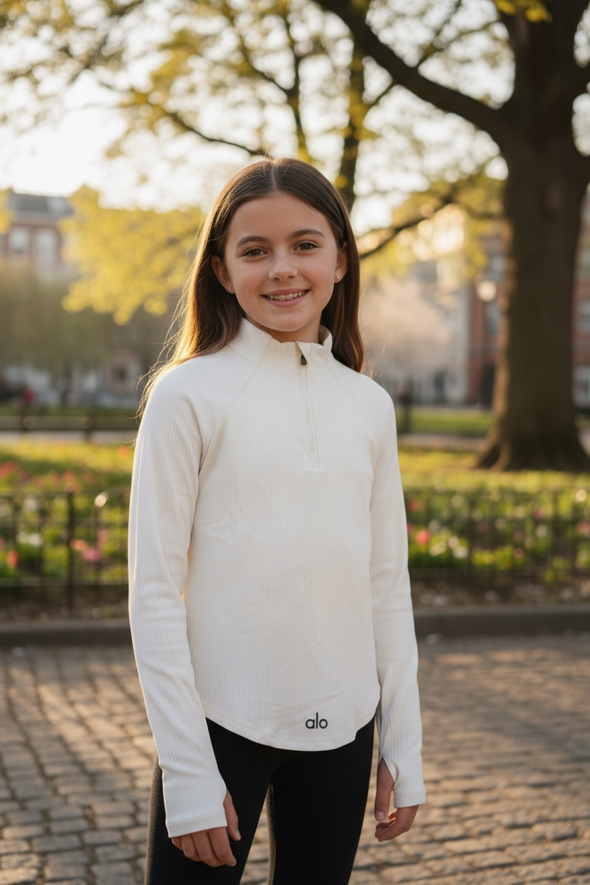 Girls Quarter Zip Athletic Top