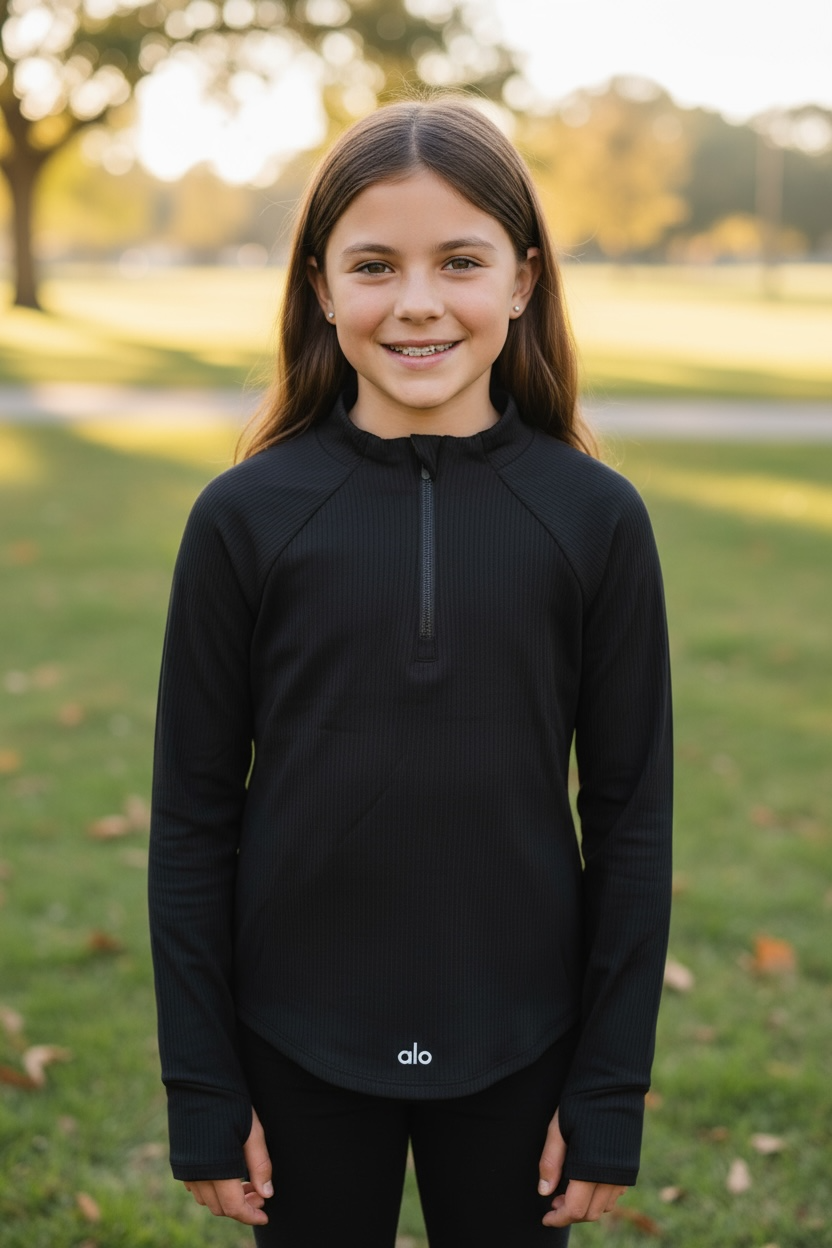 Girls Quarter Zip Athletic Top