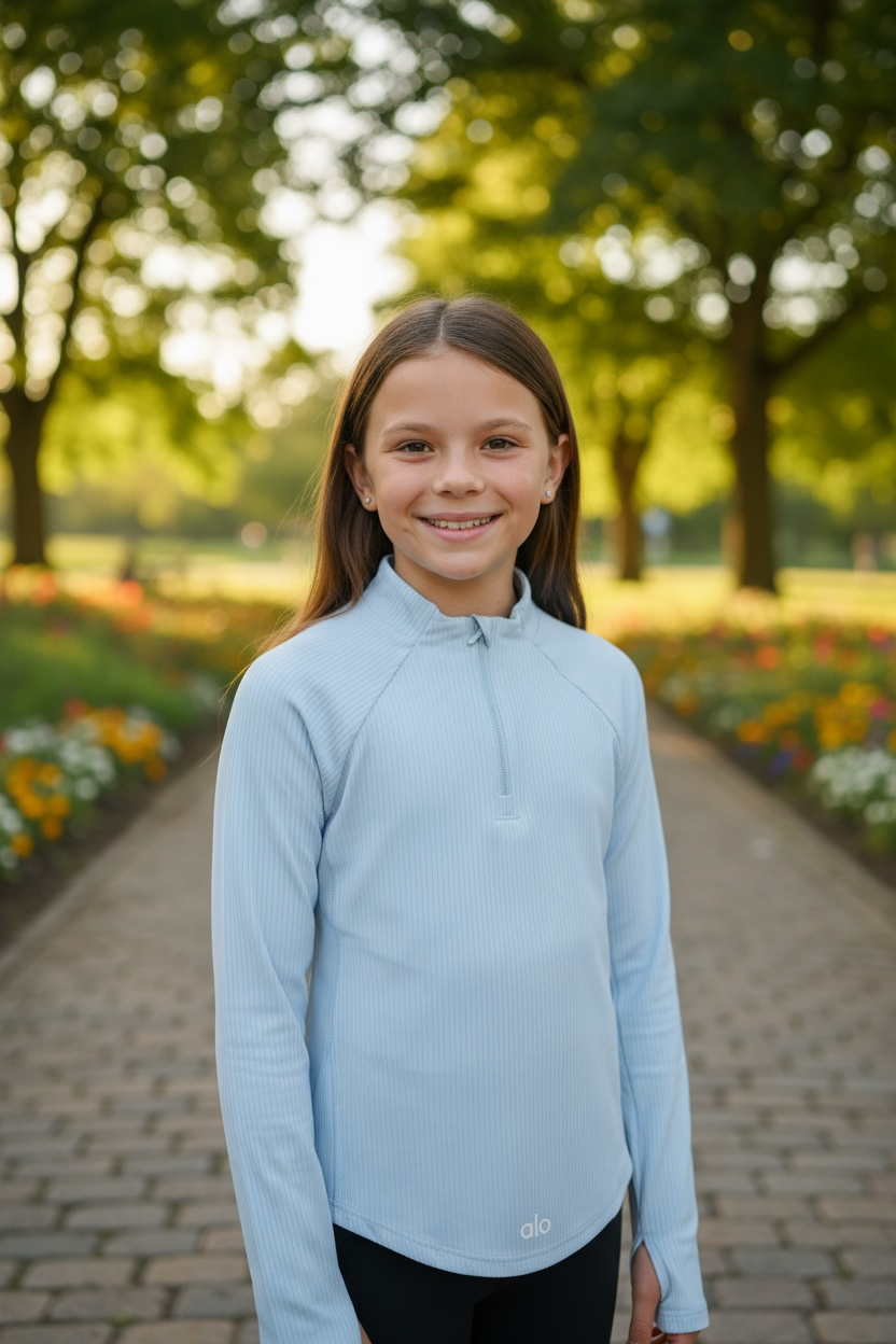 Girls Quarter Zip Athletic Top